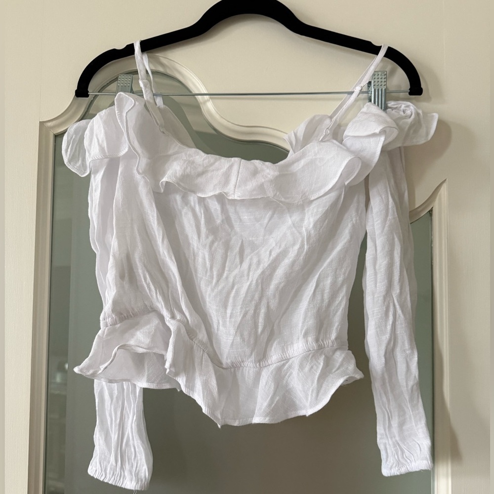 H&M White Ruffled Blouse - Picture 2 of 3